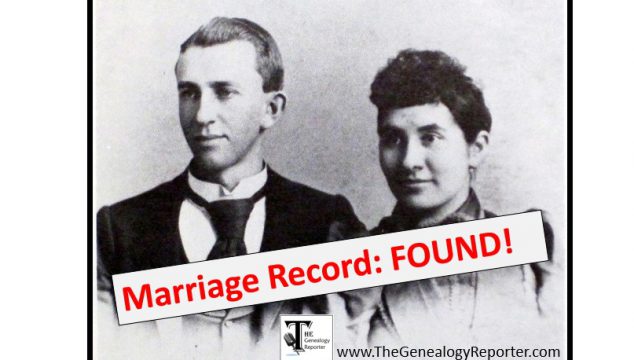 The Elusive Marriage Record: FOUND!