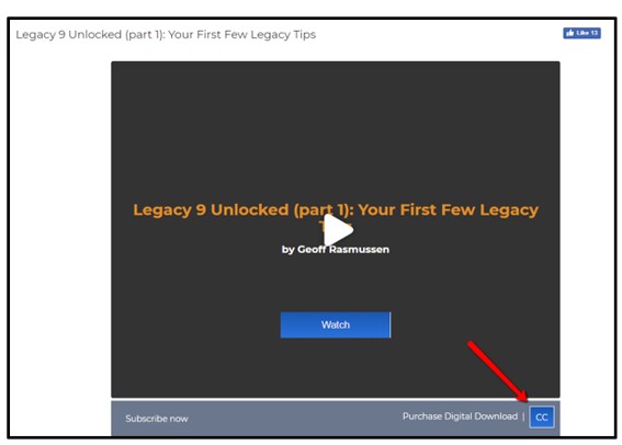 closed captioned genealogy webinars icon