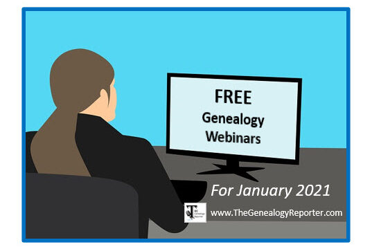 Free Genealogy Webinars for January 2021