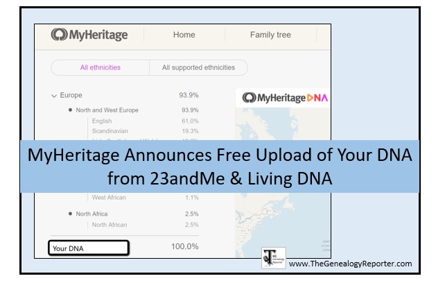 upload your DNA to MyHeritage for free