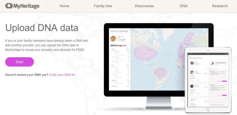 upload DNA to MyHeritage