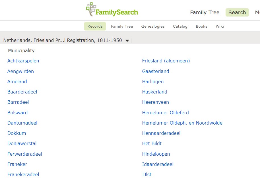 municipalities in Dutch genealogy research