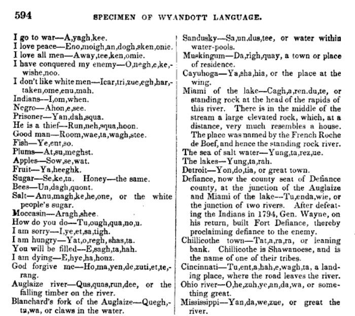 Historical Collections of Ohio Wyandot Language